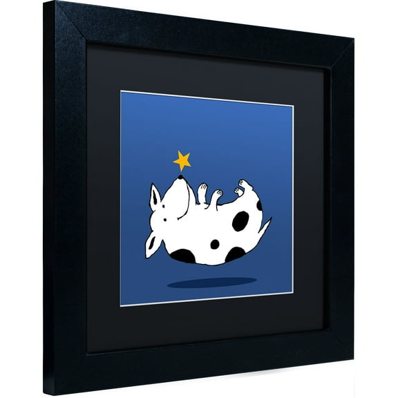 Carla Martell 'Star Dog' Black Matted Framed Art