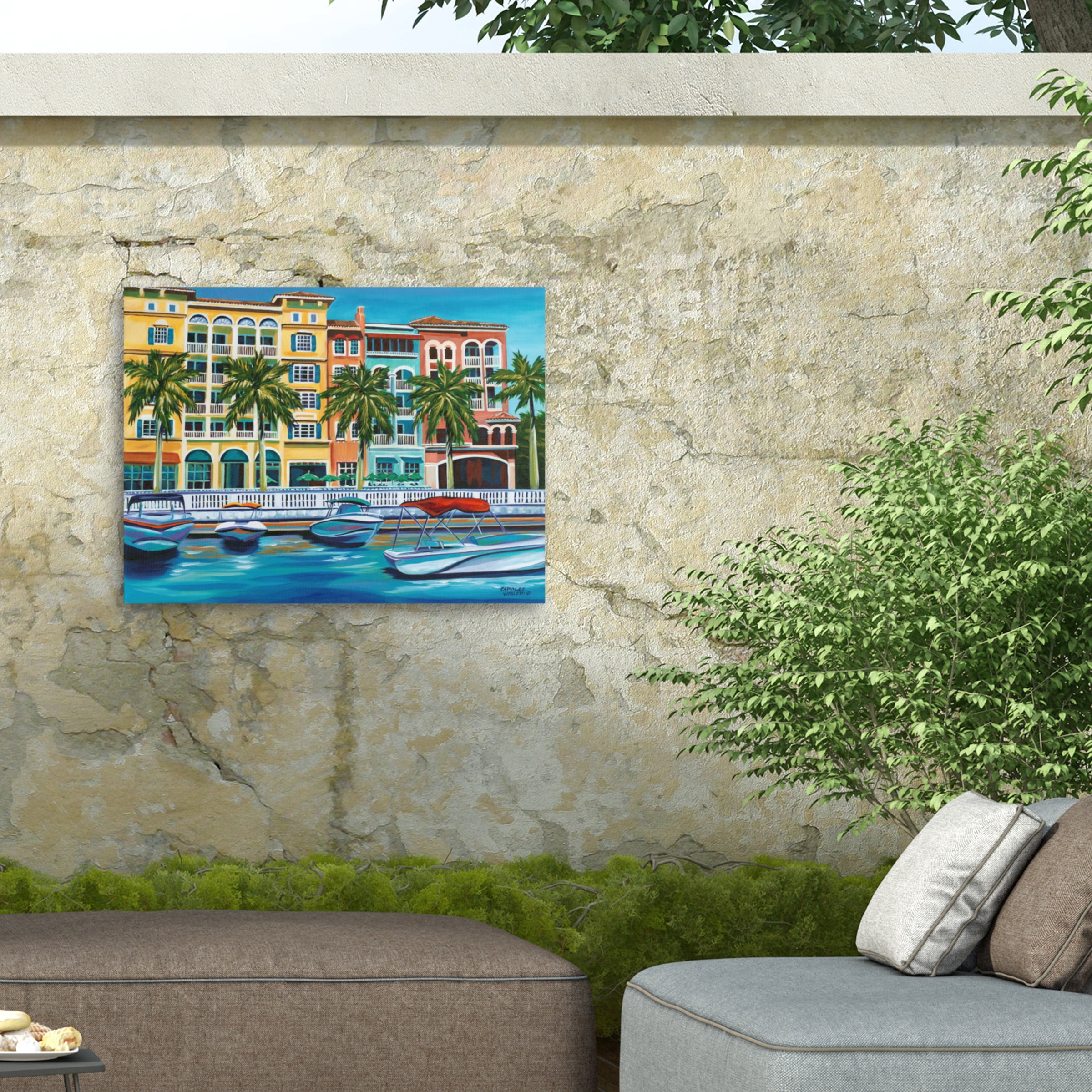 Carolee Vitaletti 'Tropical Rendezvous I' Outdoor Canvas 18x18