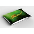 thumbnail image 2 of Ambesonne Ocean Pillow Sham 2 Pack, Mermaid with Fish Tail, 26"x20", Dark Green Ginger Green, 2 of 3