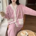 thumbnail image 5 of Conjuntos de pijamas cálidos de invierno para mujer, ropa de dormir de franela gruesa de lana de Coral, ropa de casa Kawaii, ropa de dormir de manga larga, 5 of 5