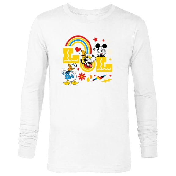 Disney Mickey Donald Goofy LOL - Long Sleeve T-Shirt for Men - Customized-White
