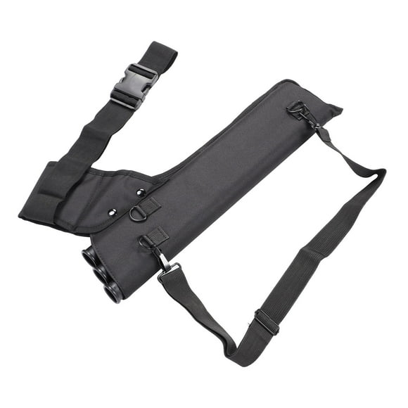 Archery Quiver Holder, Waist Hanged Adjustable Belt Metal Hook 3 Tube Quiver Portable Large Capacity for Compound Recurve Bow Practice Black