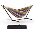 thumbnail image 1 of Yeshouse hamaca con soporte para exteriores, barra separadora mejorada, soporte de acero resistente para 2 personas, capacidad 227 kg, incluye bolsa impermeable, ideal jardín o patio, 1 of 8