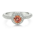 thumbnail image 2 of Gem Stone King 925 Sterling Silver Ecstasy Mystic Topaz and White Moissanite Engagement Ring for Women (1.56 Cttw, Round 5MM, Available in Size 5, 6, 7, 8, 9), 2 of 6