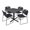 Grey / Black, variant on Romig Pillar 36 in. Square X-Base Breakroom Table- Maple & 4 Zeng Stack Chairs- Grey