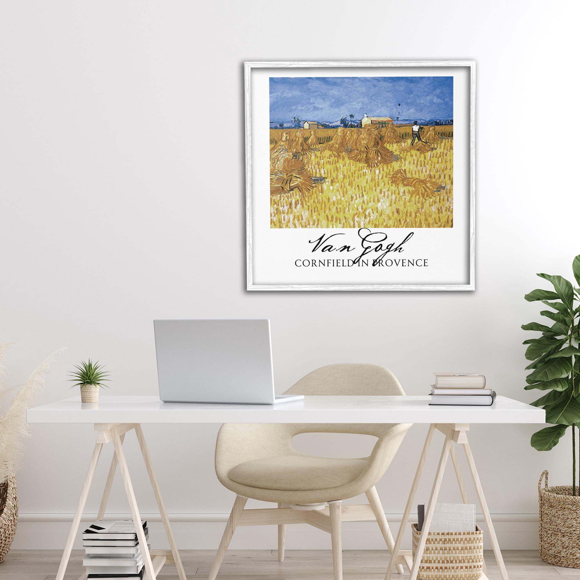 Stupell Industries Van Gogh Cornfield Provence White Framed Giclee Art, design by Vintage Hustle