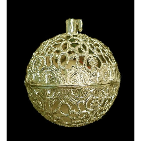 3 quot light gold filigree chirping bird ball shaped christmas chirping bird christmas ornament