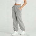 thumbnail image 2 of RQYYD Women's V Crossover Waist Sweatpants Baggy Y2K Jogger Pants Wide Leg Fleeced Lounge Pants, 2 of 7