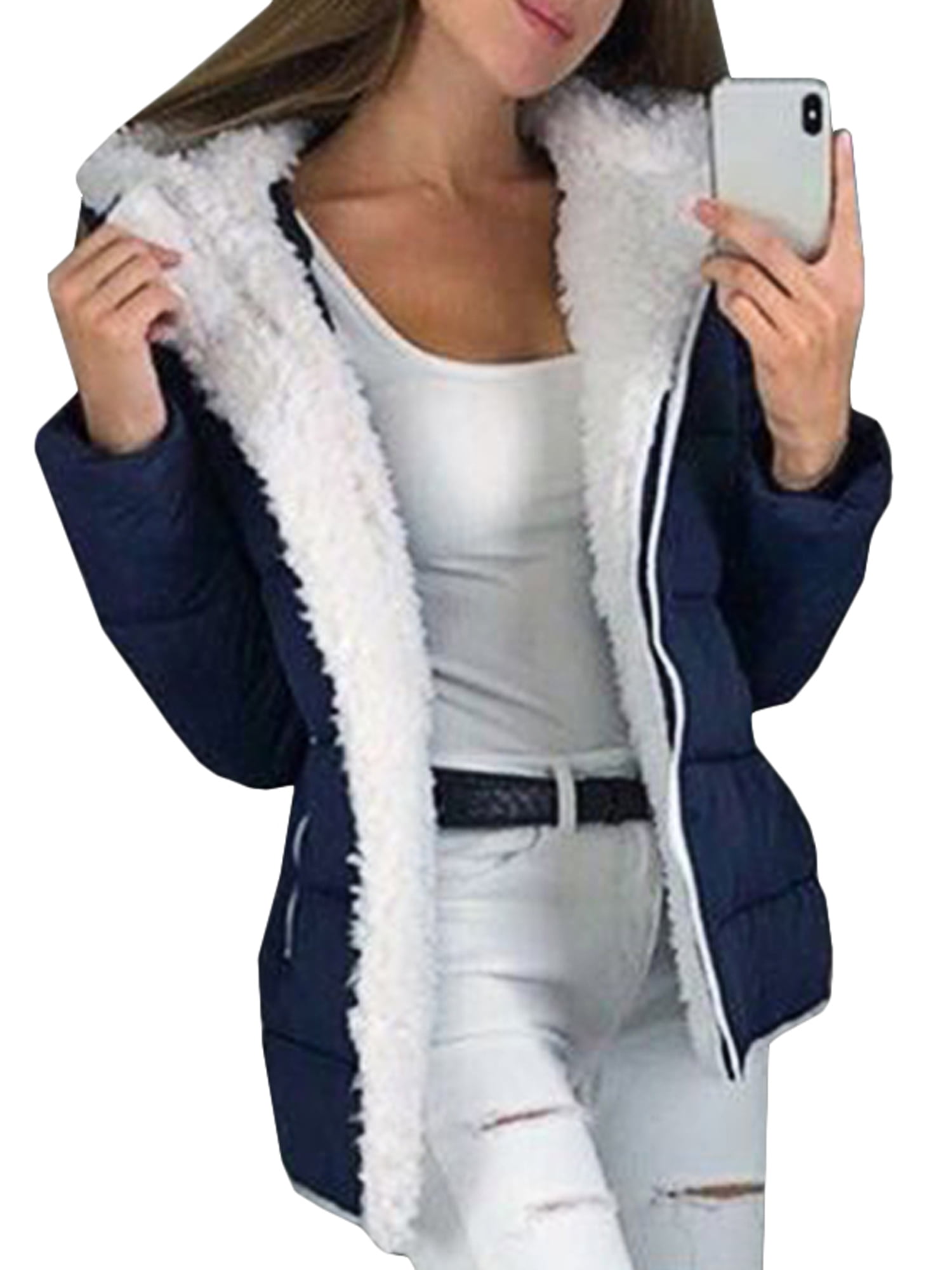 women's plus size fleece coats