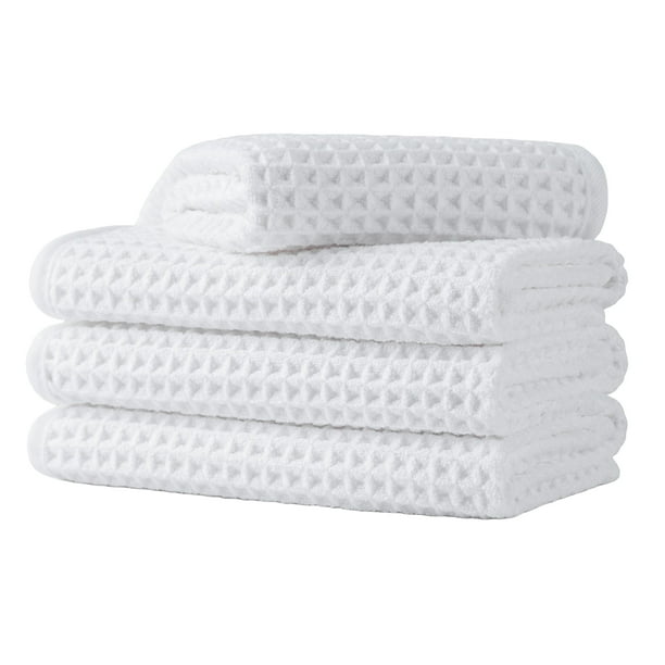 Toallas faciales MICROFI con forma de gofre de microfibra, 30,48 x 30,48 cm, 4 unidades