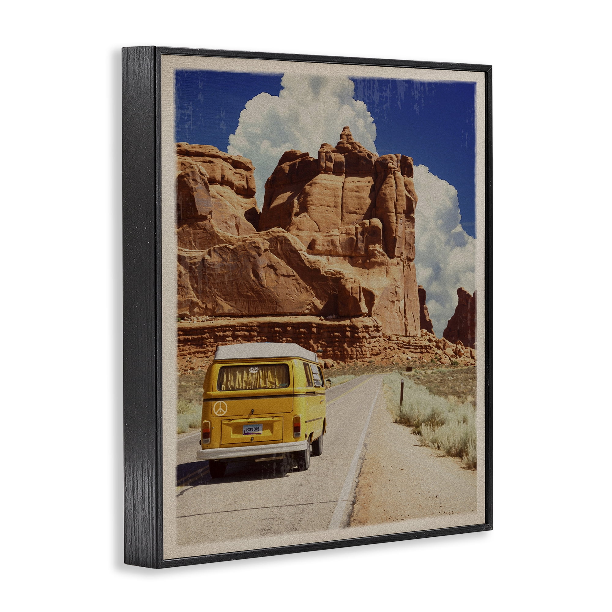 Retro Desert Adventure Black Framed Giclee Art, design by Old Red Truck