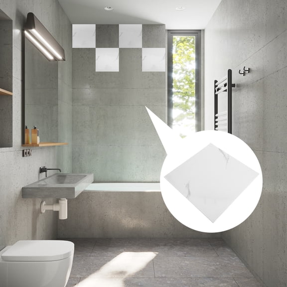 LABSERRON Marble Pattern Wall Sticker Tile Stickers For Bathroom Diy Enthusiasts 1Set 11.8x11.8in