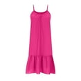 thumbnail image 5 of Women Beach Cover Up Dresses Spaghetti Strap Short Dresses Summer Coverups Casual Flowy Ruffle Hem Sundresses, 5 of 7