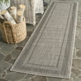 thumbnail image 3 of SAFAVIEH Courtyard Agnes Bordered Indoor/Outdoor Area Rug, Beige/Black, 6'7" x 9'6", 3 of 10