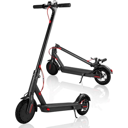 Electric Scooter,350W Motor,Up to 19 MPH and 21 Miles Long-Range, 8.5" Solid Tires, Portable Folding Commuting Electric Scooter Adults with Double Braking System and App