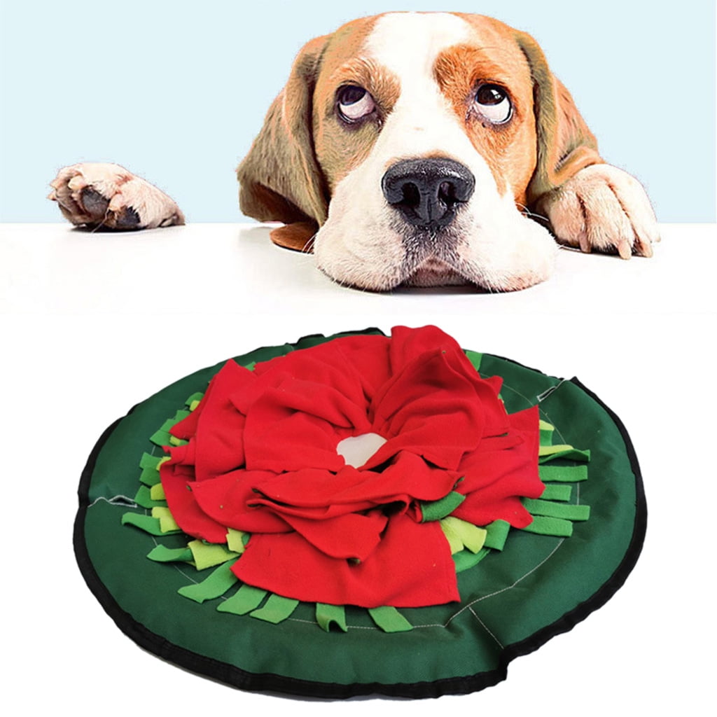 ZPAQI Dog Snuffle Plush Toy Dispensing Flower for Dogs Interactive Stuffed Chew Toy