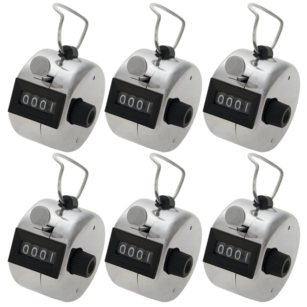 GOGO 6 PCS Metal Hand Tally Counter 4 Digit Number Handheld Clicker
