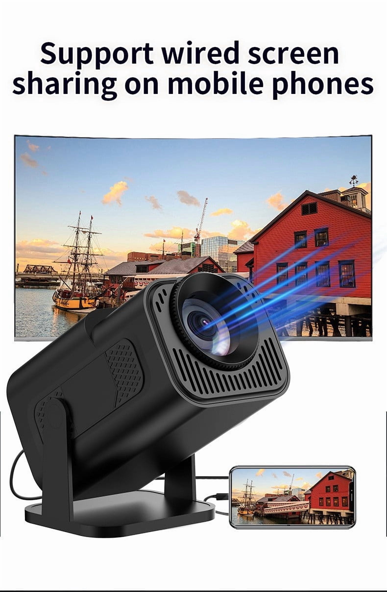 Mini Projector Hd With Built In Screen 180 Degree Rotatable Portable Projector for Home Outdoor Movie Night Smartphone Laptop