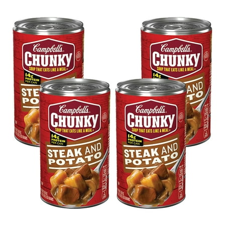 - (4 Pack) Campbell's Chunky Steak & Potato Soup, 18.8 oz.