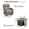 thumbnail image 2 of Planntonneo 5 Pieces Outdoor Patio Furniture Set with Fire Pit Table, 4 Swivel Rocking Chairs with 6" Thick Cushion for Porch Deck Garden Backyard, Brown/Grey, 2 of 12