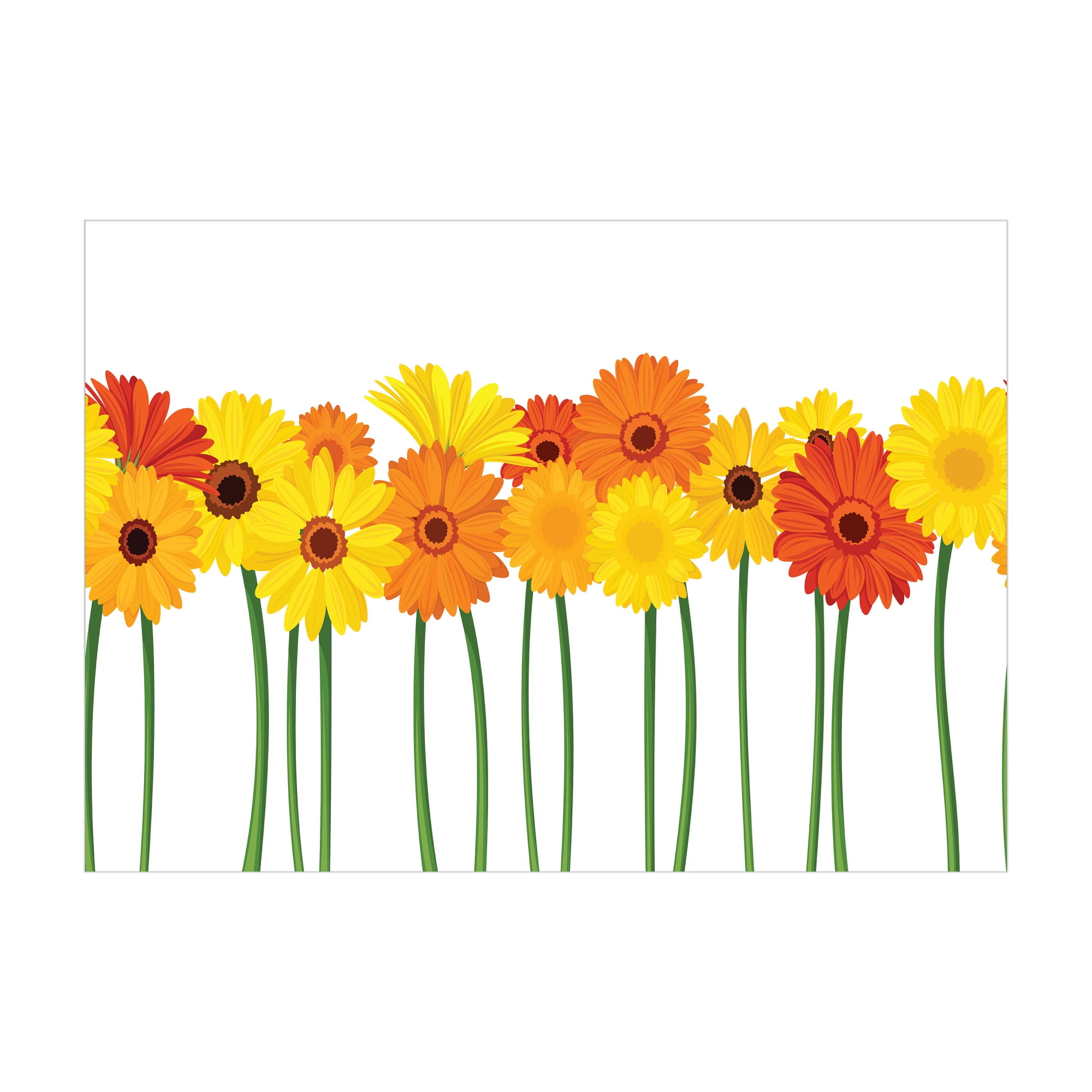 Gerber Daisy Jigsaw Puzzle, Orange and Yellow Color Flowers on Green