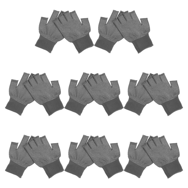OUNONA 8Pares Guantes De Trabajo Sin Dedos Con Antideslizante Para Protección En Jardinería Y Uso Industrial