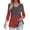 Red, variant on DQRPSEETB Casual Tops for Women Women's 3/4 Sleeve Top Casual V Neck Fashionable Button Flower Printed T Shirt Loose Fitting Cotton Trendy Tops