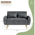 thumbnail image 2 of Vongrasig 47" Small Modern Loveseat Sofa, Mid Century Linen Fabric 2-Seat Sofa Couch Tufted Love Seat with Back Cushions and Tapered Legs for Living Room, Bedroom and Small Space (Dark Gray), 2 of 8