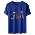 thumbnail image 6 of Dyegold Summer Tops for Women 2023 Trendy, Loose Dressy Tops for Women USA Letter Print 4th July T-Shirts Short Sleeve Round Neck Tunic Tops Hide Belly ​Tops, 6 of 6