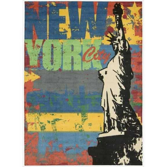 Nourison Alter State Area Rug White 4' x 6' 4' x 6' Blue, Teal, Off-White