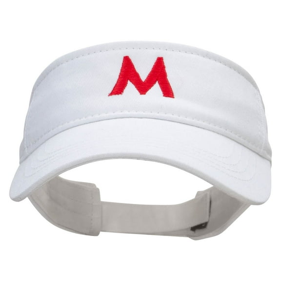 Mario World Logo Embroidered Brushed Sports Visor - White OSFM