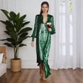 thumbnail image 2 of CAIXIA Mother Of The Bride Suits Elegant Sparkling Sequin Long Sleeve Slit Dress For Women Fall Winter Loose Fit Comfortable Party And Daily Wear, 2 of 3