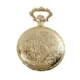 thumbnail image 2 of Daniel Steiger American Eagle Luxury Vintage Hunter Pocket Watch with Chain - 18k Gold Plating - Hand-Made Hunter Pocket Watch - Engraved Flying Eagle Design - White Dial with Black Roman Numerals, 2 of 5