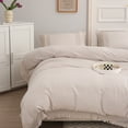 thumbnail image 3 of Move Over Beige Grey Macrame Tassel Bedding Sets Twin Washed Microfiber Tassel Patern Boho Handmade Duvet Cover Set No Filling, 3 of 8