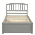 thumbnail image 2 of Hassch Wooden Bed Frame, Twin Size Platform Bed with Trundle, Solid Wood Foundation, No Box Spring Needed, Wood Slat Support, Gray, 2 of 9