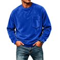 thumbnail image 5 of KICILVS Mens Sweatshirt Crewneck Fleece Pullover Long Sleeve Pocket Casual Winter Warm Top for Men Daily Wear Blue, 5 of 9