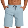 thumbnail image 2 of Bermuda Shorts for Men Pull On Drawstring Elastic Waist Lightweight Breathable Running Gym Outdoor Summer Shorts with Pockets S-3XL, 2 of 7