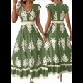 thumbnail image 2 of Vestidos de Verano para Mujer 2025, Vestidos Casuales con Mangas con Volantes, Vestidos de Playa Bohemios, Verde , Talla M, 2 of 6