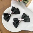 thumbnail image 4 of Diamante Hair Clip Bow Balletcore Large Bow Heart Flat Clip Balletcore Hairpin Bow Elegant Hair Clip for Bunches Blue, 4 of 4
