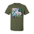 thumbnail image 2 of Unicorn Fanstasy Island Castle Animal Lover Men's Graphic T-Shirt, Military Green, Medium, 2 of 3