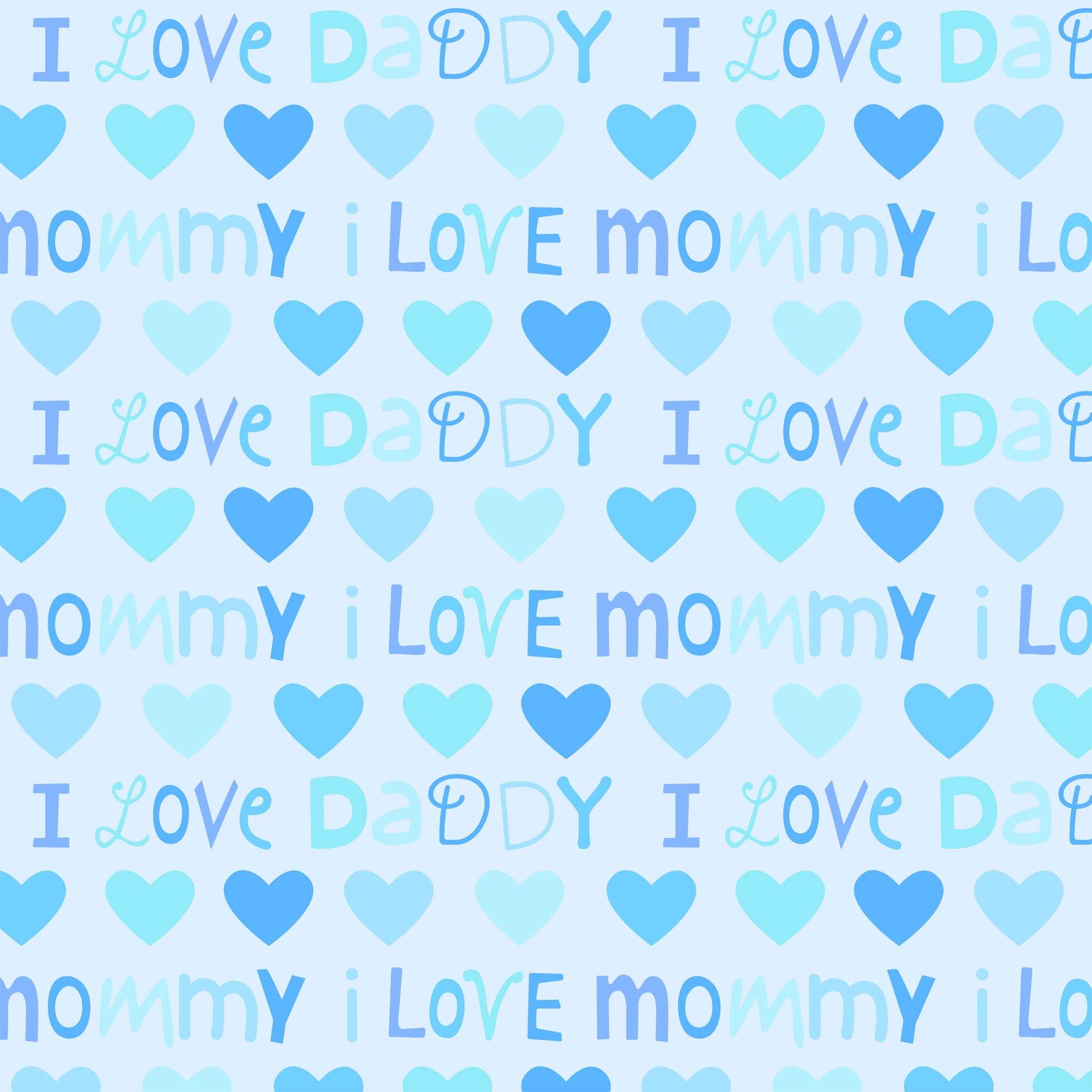 David Textiles I Love Mommy and Daddy AntiPill Fleece 60" Fabric
