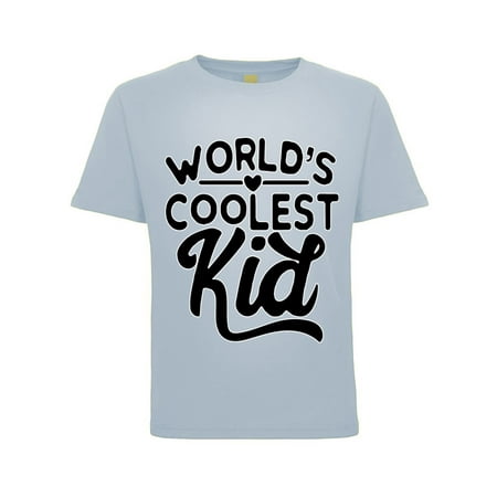 

World s Coolest Kid Funny Gift Idea Humor Toddler Crew Graphic T-Shirt Light Blue 2T