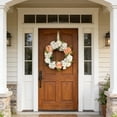 thumbnail image 5 of 16.54 Inch Artificial Daisy Wreath with Lavender Accents Rustic Floral Wreath for Front Door Wall Decor Spring Summer Home Wedding Farmhouse Decor, 5 of 6