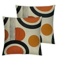 thumbnail image 2 of JRXY  Boho Pillow Covers Set of 2 Mid Century Modern Arch Sun Decor Throw Pillow Cover Decorative Boho Cushion Cover with Zipper, Black and Orange White, 2 of 6