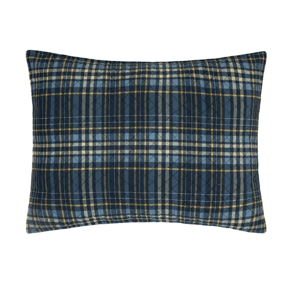 Harvey Rustic Geometric Plaid Cotton Blend Standard Pillow Sham 20" x 26"