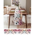 thumbnail image 6 of Colorful Butterfly Burlap Cotton Table Runner 14x72 Inches Long, Spring Ombre Watercolor Flowers Farmhouse Table Runners, Outdoor Dining Tablecloths Decor for Baby Shower/Party/Wedding, 6 of 6