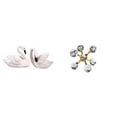thumbnail image 1 of Figura decorativa de cisne de resina, escultura, adorno, esfera de cristal, centro de mesa artístico, ideal para coleccionistas, regalo, decoración de, 1 of 8