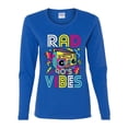 thumbnail image 3 of Rad 90's Vibes Vintage Womens Graphic Long Sleeve T-Shirt, Royal, Medium, 3 of 5