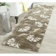 thumbnail image 2 of SAFAVIEH Florida Teodor Geometric Shag Runner Rug, Smoke/Beige, 2'3" x 10', 2 of 10