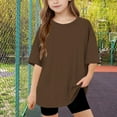 thumbnail image 3 of Ohufall Kids T Shirts for Girls & Boys 5-15, Fashion Solid Color Casual Short Sleeve Tees for Children Summer Loose Fit Breathable Crew Neck T-shirt, 3 of 5